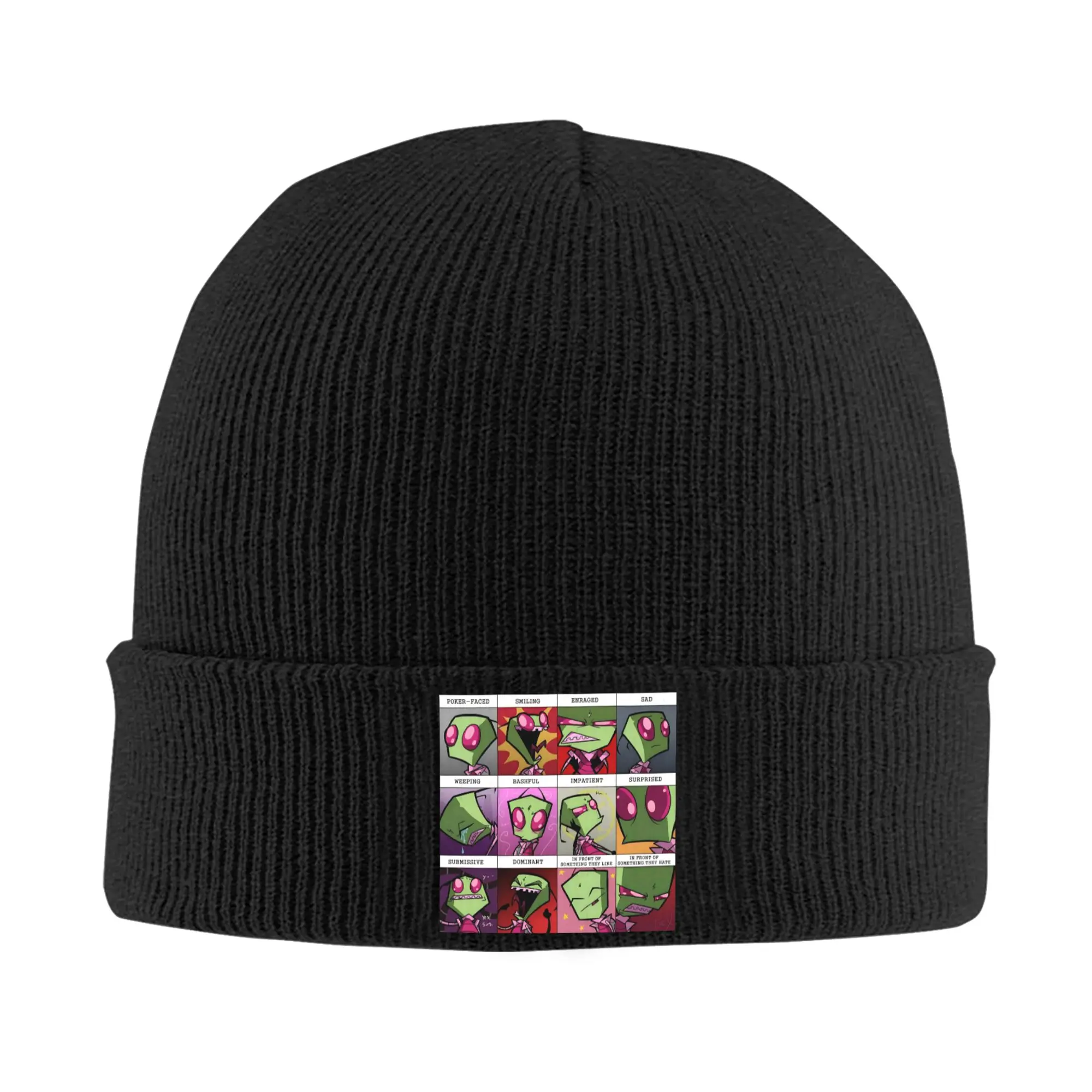 Invader Zim Gir Manga Hats Autumn Winter Beanies Warm  Cap Men Women Acrylic Knitted Hat