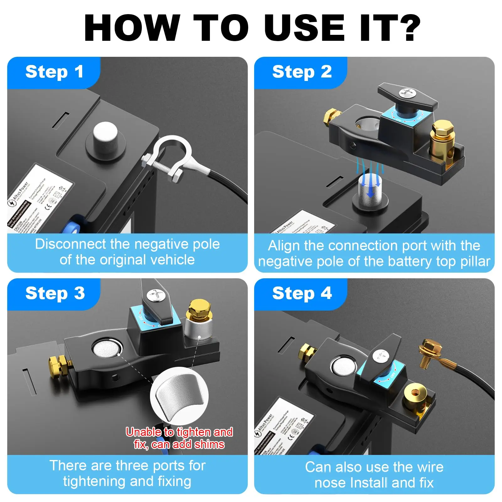 مفتاح فصل البطارية، مفتاح إيقاف تشغيل البطارية عالي التحمل، مفتاح قتل عازل للبطارية الرئيسية عالي التيار