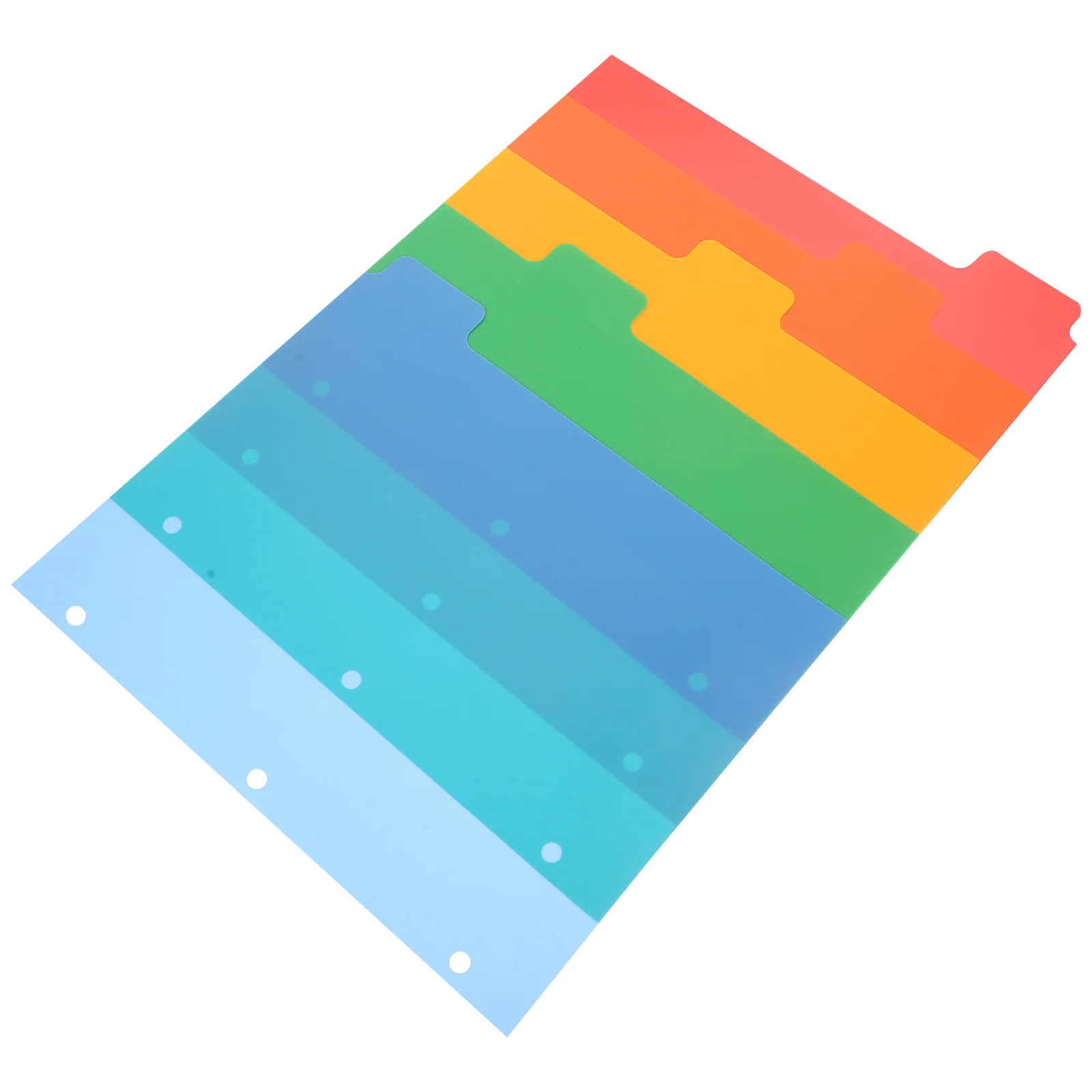 5 Pcs Binder Divider Dividers for with Tabs Colored Folder Plastic Notepad Pp Aesthetic Index Classified Labels Punched