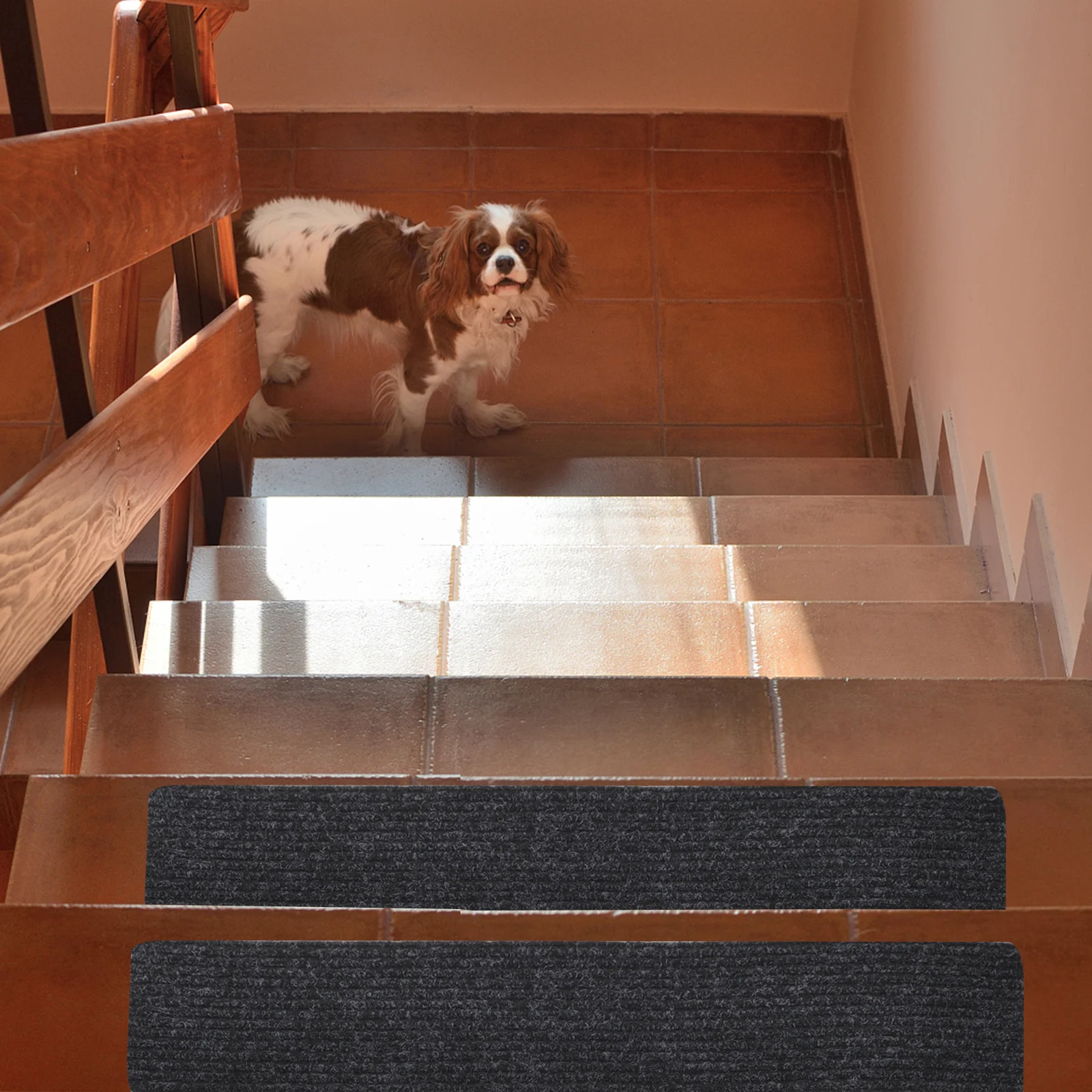 

2pcs Non-Slip Self-Adhesive Step Rugs Anti-Skid Carpet Mat Washable Household Stair Pads Reusable Floor Treads Carpet Stair