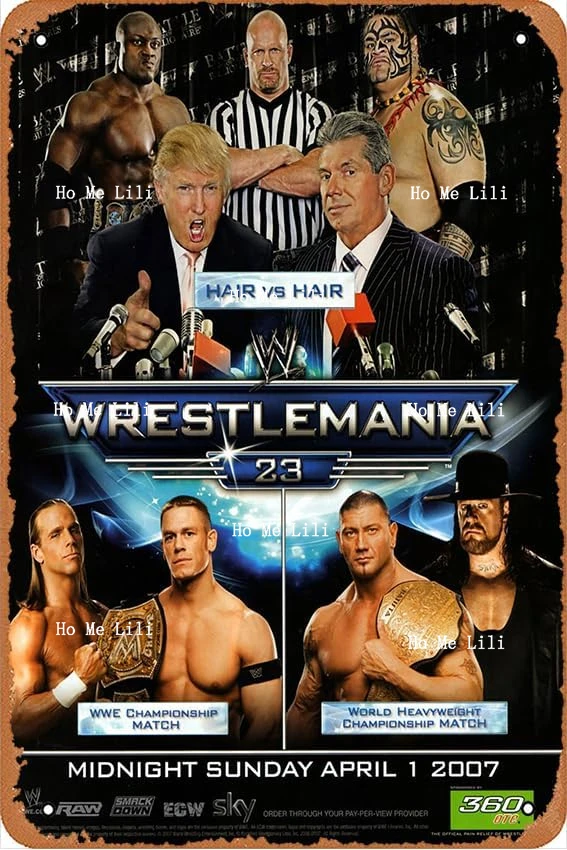 Wrestlemania 23 Vintage Tin Signs Decorart Home Bar Cafe Farm Room Metal Poster