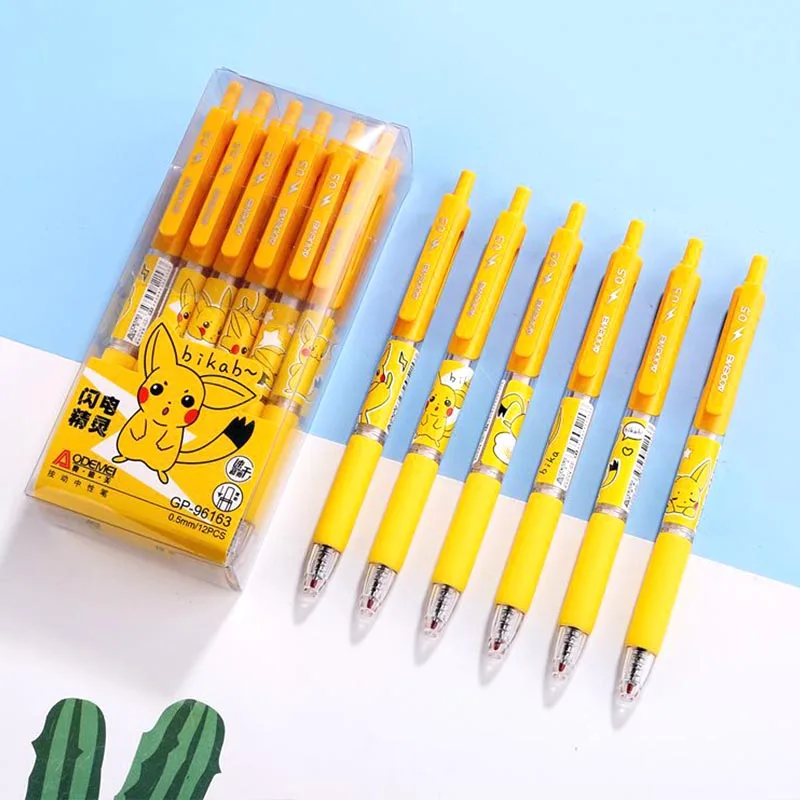 

36pcs/ лот Creative Pokemon Press Gel Pen Cute 0.5mm Black Ink нейтральные ручки рекламные школьные принадлежности офиса