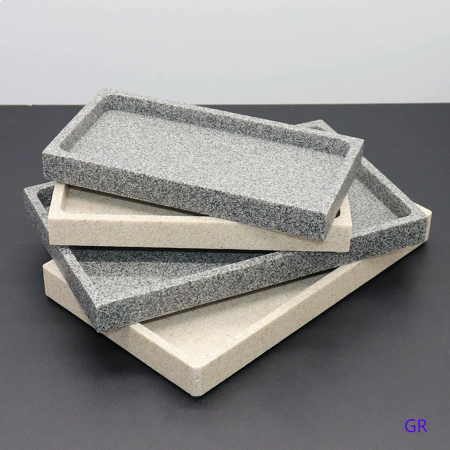 Retro Frosted‑Stone Resin Multi‑Purpose Tray, Bathroom Toothbrush Holder Aromatherapy Vanity Desktop Home Table Decor
