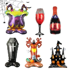 Decorazioni per palloncini in lamina di Halloween-palloncini in vetro di vino per bottiglie di vino con pietra tombale di qualità Premium