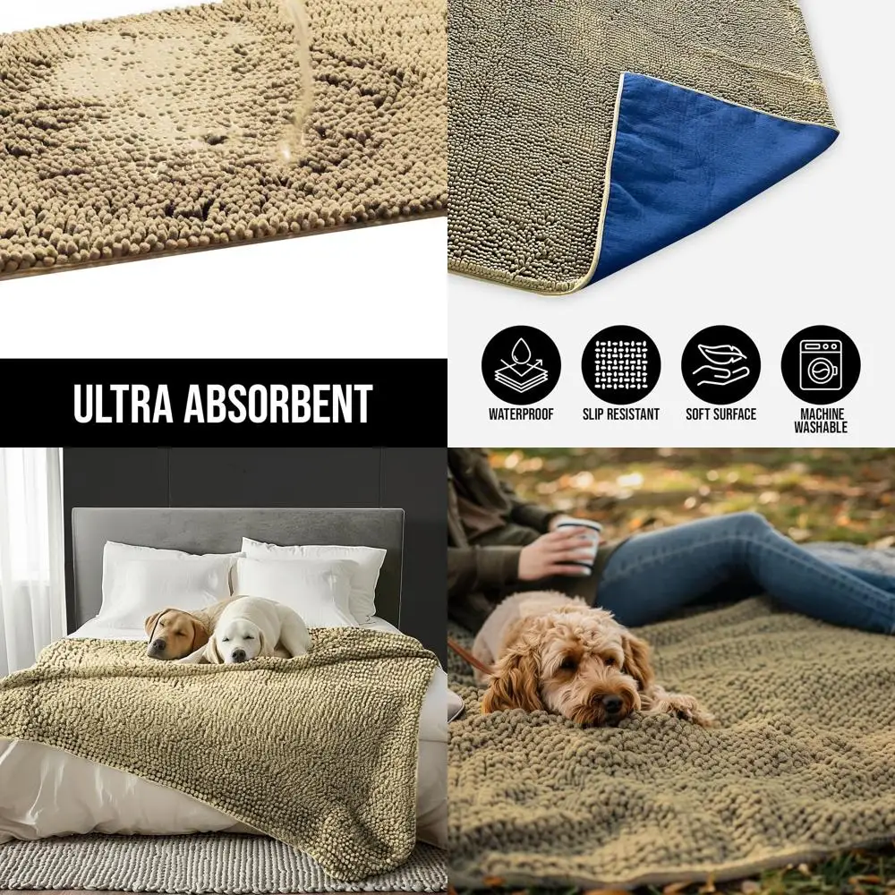 

® Одеяло для собак — водопоглощающее одеяло из синели для кровати и дивана, чехол для собак, моющаяся, противоскользящая, мягкая и прочная мебель