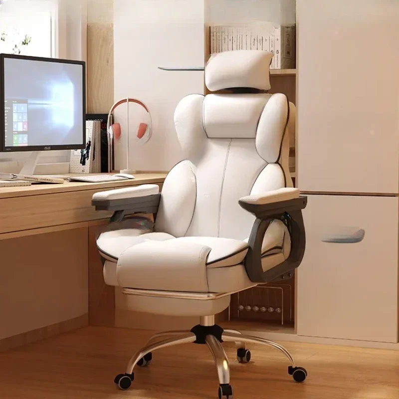 

White Universal Fancy Chair Armrest Luxairy Taller Living Room Mobile Chairs Gaming Comfy Study Fauteuil De Bureau Furniture