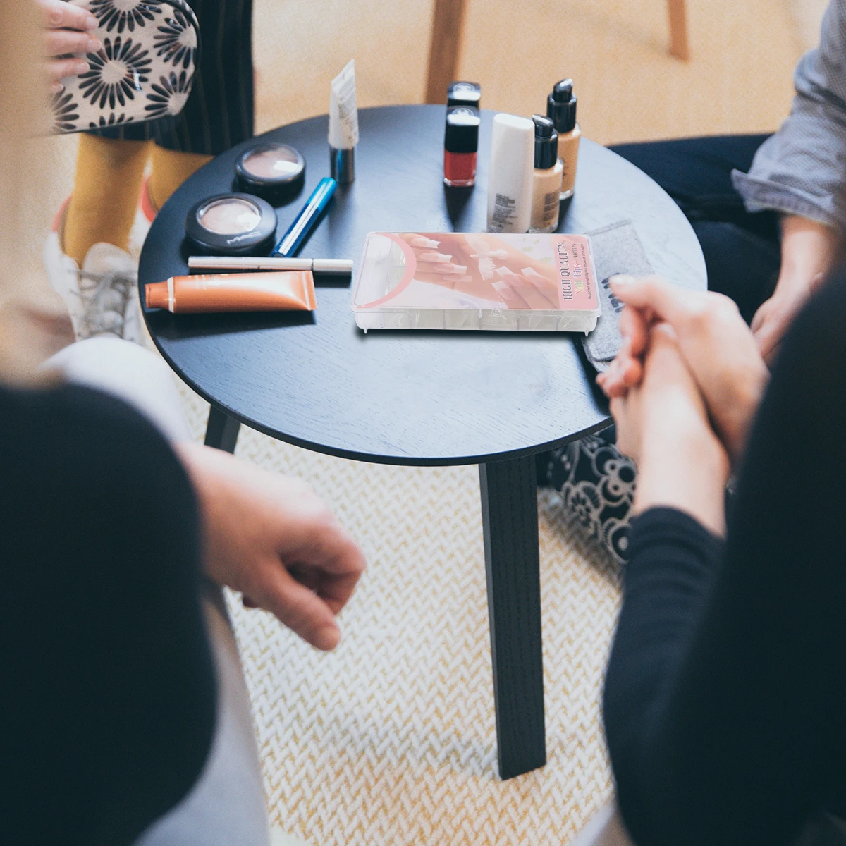 

600Pcs Nail Tips Transparent Flat Ballerina False Nails Full Cover Easy Apply Durable for Nail Art Salon Party Decoration