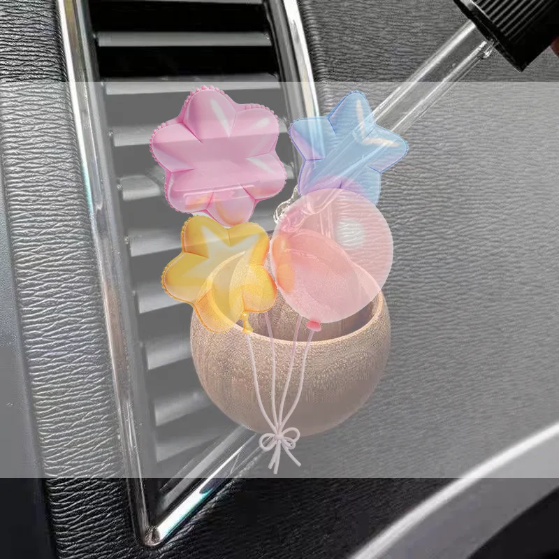 Spherical Wooden Car Essential Oil Diffuser Car Aromatherapy Clip Car Air Freshener Auto Decoration