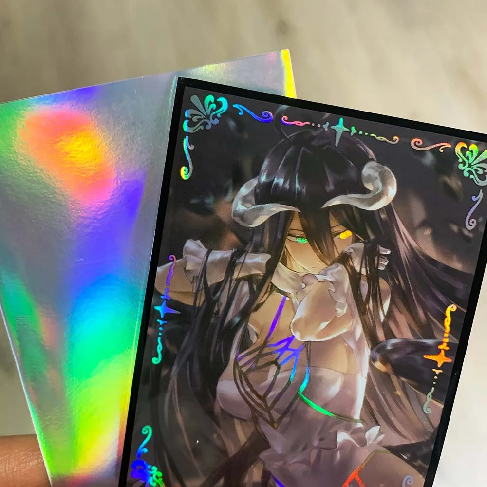 60PCS 67×92mm Holographic Flashing Overlord Anime Card Sleeves for MTG/PKM Categorizable Christmas/Birthday Present