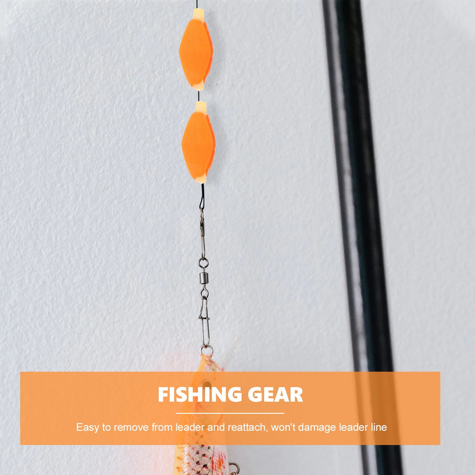 

6pcs Float Strike Indicator Tube Orange Durable Foam Fishing Gear High Visibility Buoyancy Easy Remove Reattach Bright Color