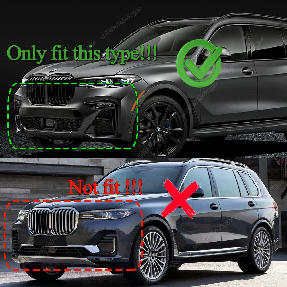 For BMW X7 G07 M-Sport Pre-LCI 2019-2022 Front Bumper Splitter Lip Spoiler Diffuser Guard Cover ABS Gloss Black Bodykits Tuning