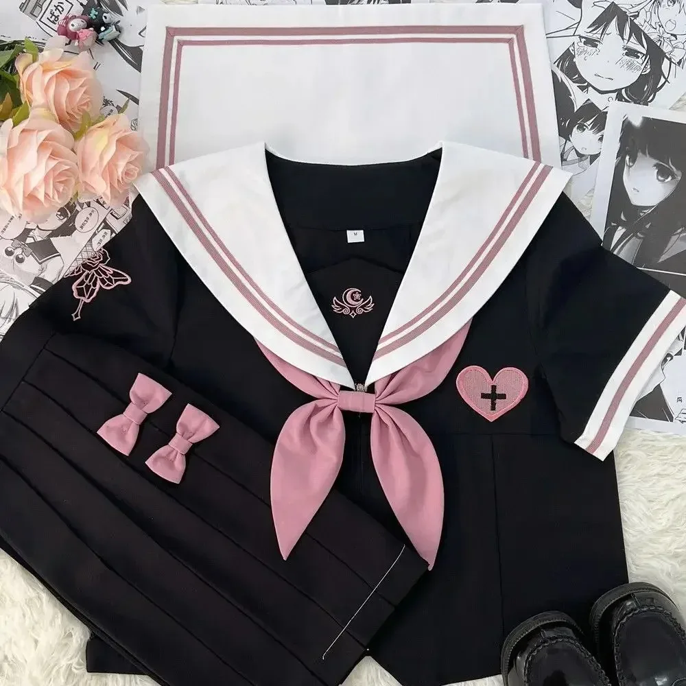 JK-Uniforme coréen pour étudiant japonais, jupe plissée trempée, tenues scolaires de style collégien, tenue de marin pour femmes, uniforme de cosplay japonais