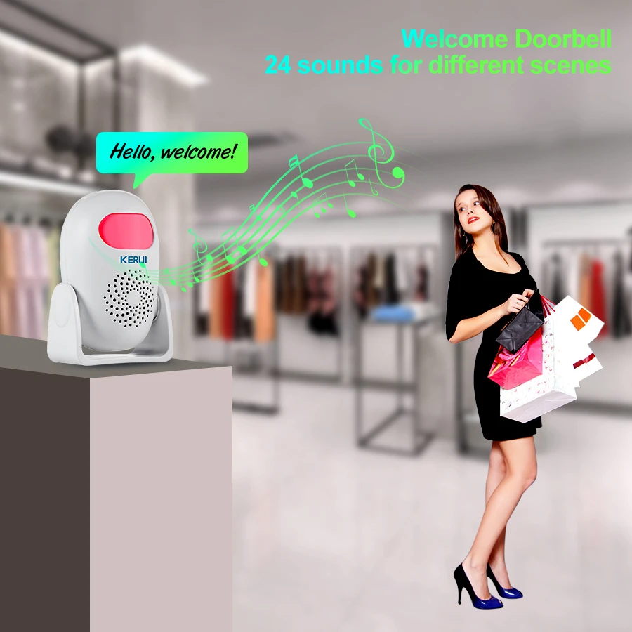 KERUI Motion Detector Alarm PIR Infrared Anti-Theft Burglar Welcome Chime Doorbell For Garage Shop Home Security Smart M120