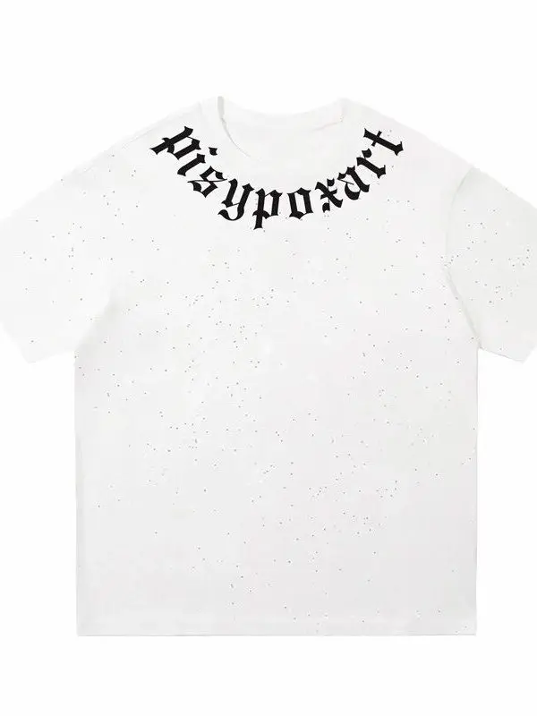 

plus Size 300 Pounds Summer Casual Loose Men's Short Sleeve T-Shirt Couple's Printed Cotton Bright Thread round Neck Top