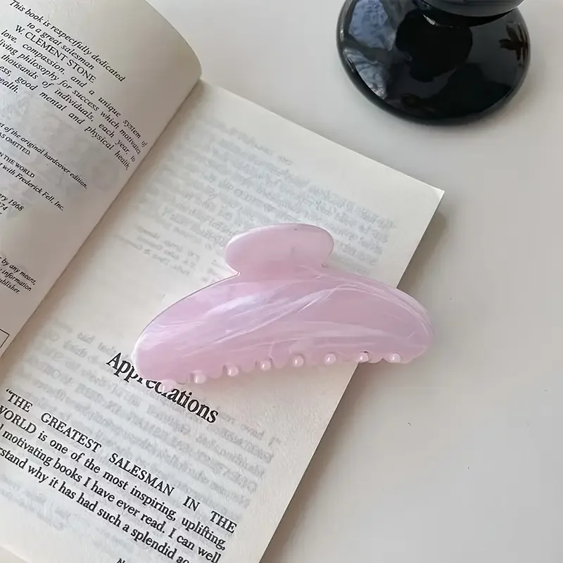 1 قطعة أنيقة الراقية متعددة الألوان حورية البحر لون الرعب الوهم نمط الرخام نصف دائرة مشبك شعر انتزاع الشعر #6