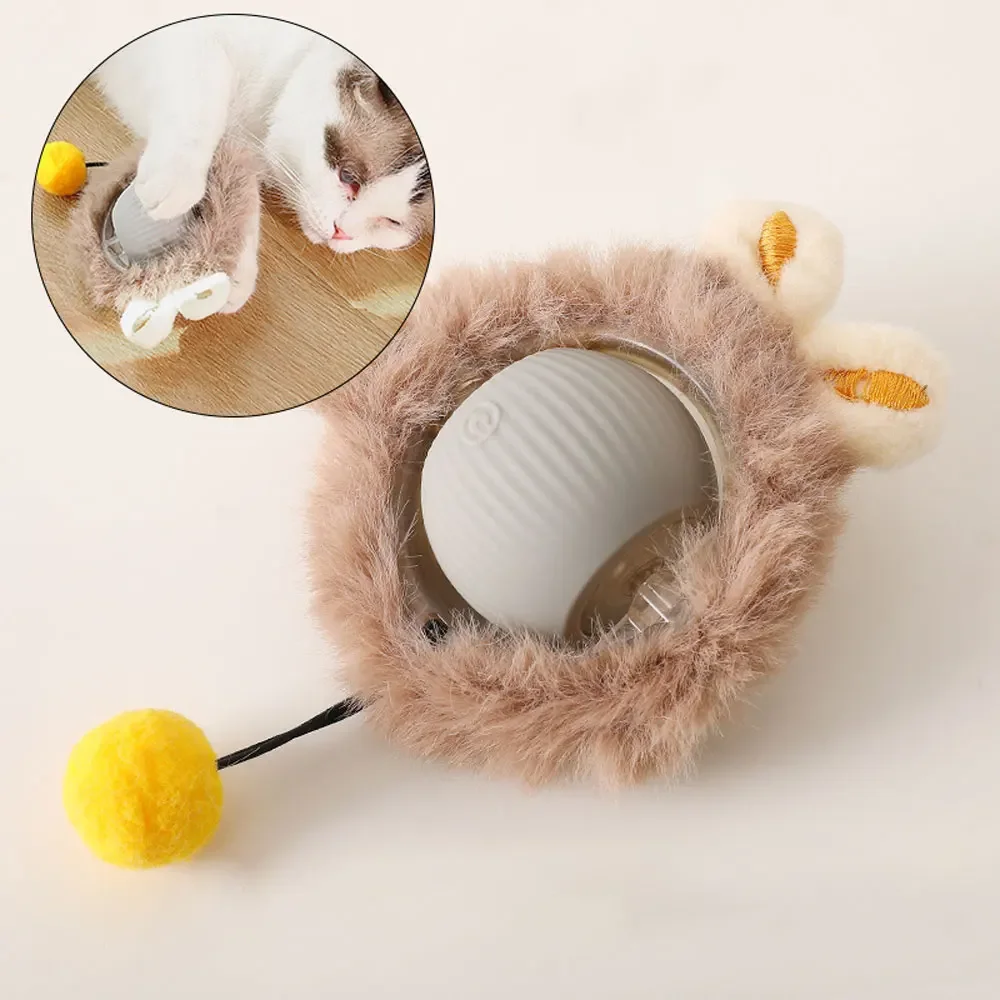 Electric Cat Ball Toys Automatic Rolling Ball Rechargeable Smart Pet Interactive Plush Toy Dog Cat Training Imitate Mouse