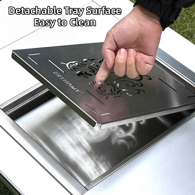 1-Unit IGT Tea Tray Stainless Steel Multi-Color Perforated Detachable Tray Tabletop Built-in Quick Drainage 36x25cm 1.85kg