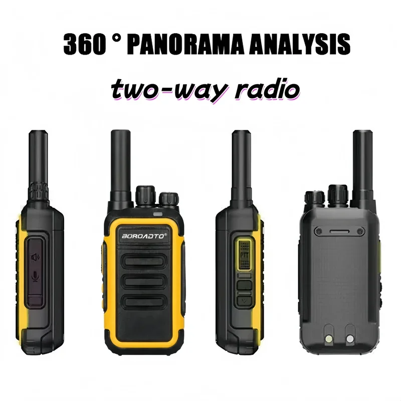 Portable Two-Way Radio 2PCS Mini Walkie Talkie UHF PMR Transceiver Rechargeable Type-C 10KM Long Range Hotel Business Outdoor