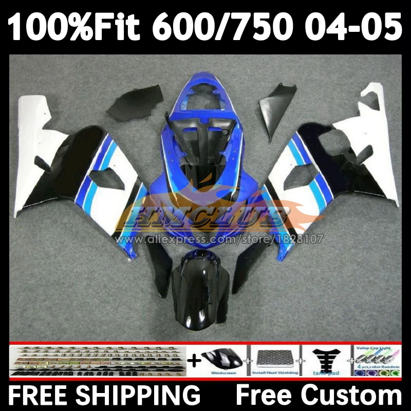 

Injection Body For SUZUKI GSXR 600 750 C white blue GSXR600 2004 2005 13No.70 GSXR-600 K4 GSXR-750 600CC GSXR750 04 05 Fairing