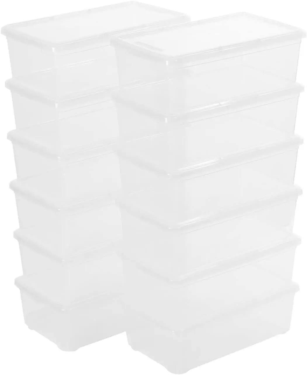 

6 QT Clear Storage Box Stackable Plastic Storage Bins with Lids Plastic Container Box for Sorting,12 Pack