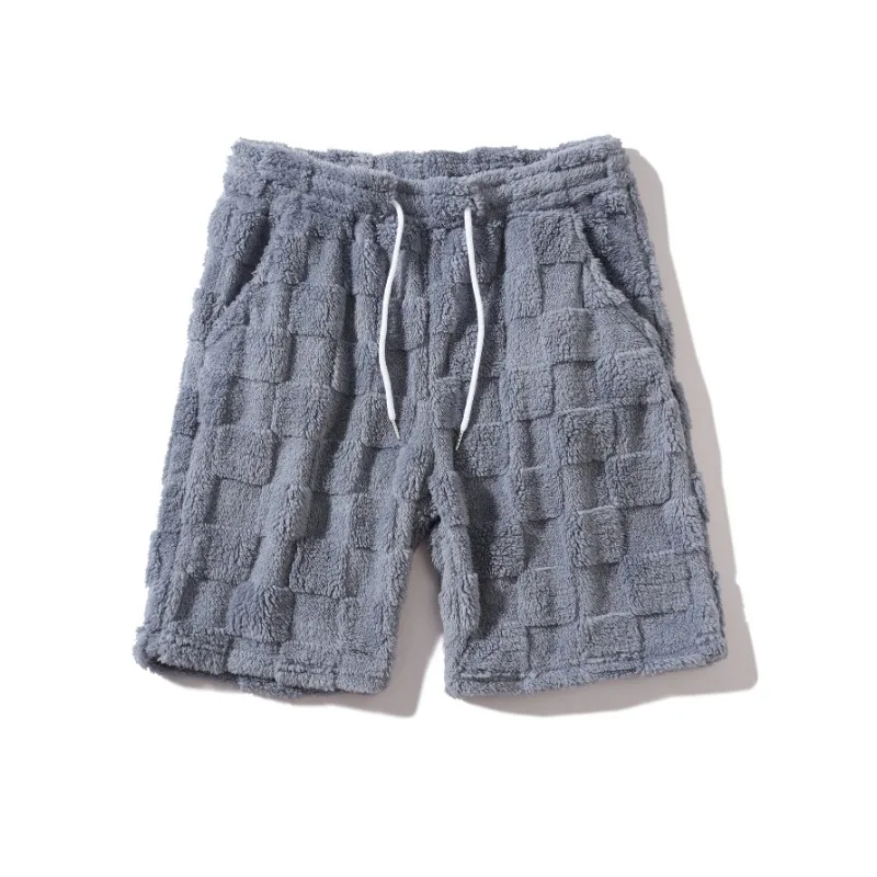 الخريف والشتاء جديد سليم عادية الرجال الجولة الرقبة طويلة الأكمام السراويل ساحة منقوشة فروي شخصية قطعتين مجموعة