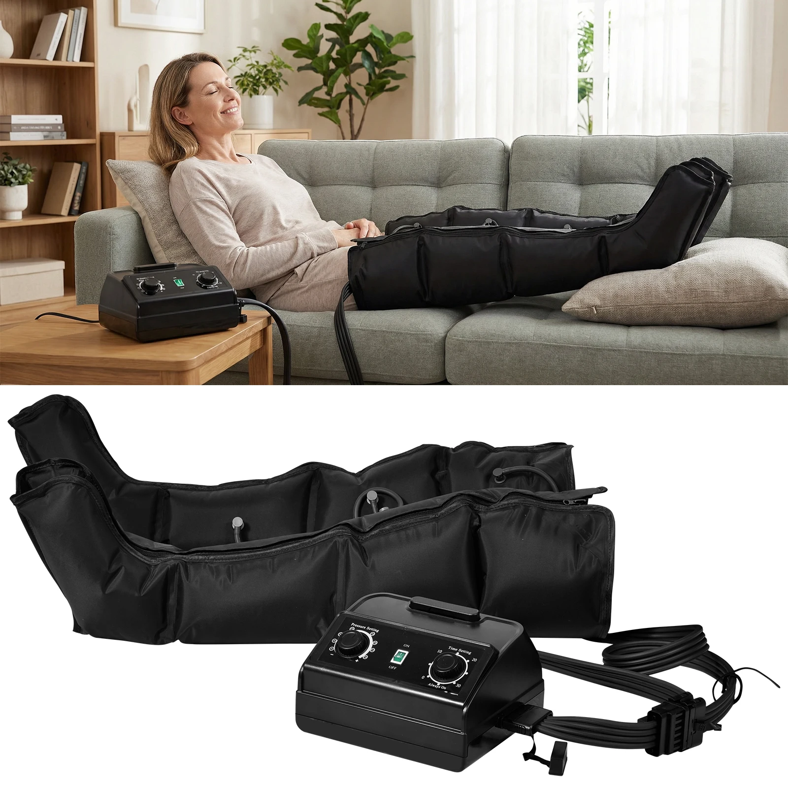 Masseur de jambes à compression d'air, masseur de pieds et de mollets, machine de compression pour papa, maman, hommes, femmes