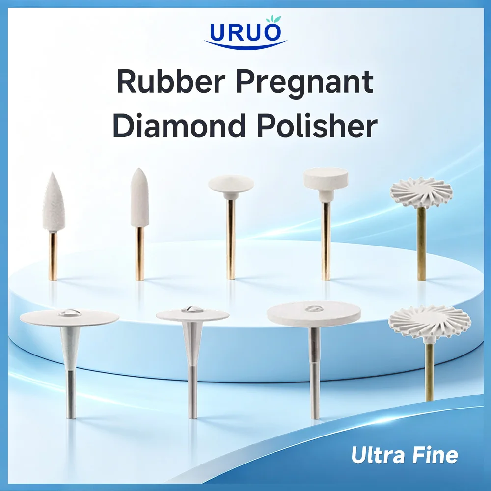 1PC Grey White Ultra Fine Dental Diamond Polishing Tools For Zirconia Rubber Pregnant Diamond Polishers For Ceramics D1UF D26UF