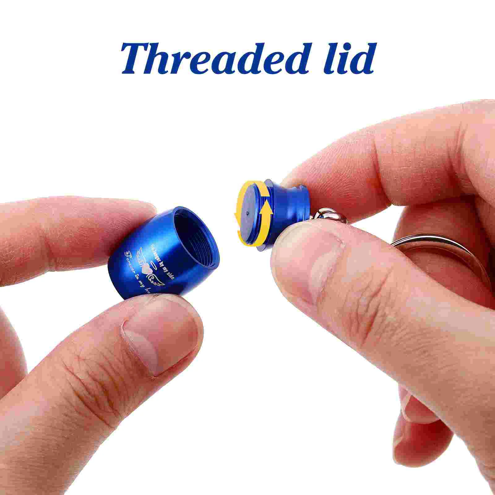 Keychains Rings Urn Pet Container Ash Pendant Souvenir Necklace Keepsake Blue Metal Mini