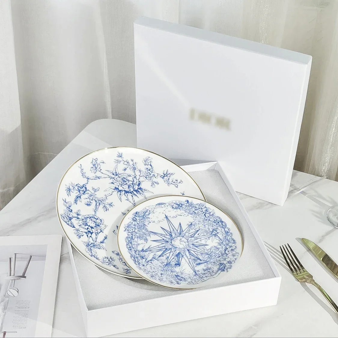 European bone china western food plate lucky star series restaurant family private banquet steak plate ceramic appreciation plat