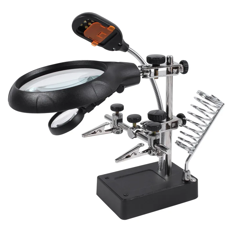 

Desktop Magnifier with LED Lights Cold and Warm Light Source Multifunctional Auxiliary Clamp Holder for Welding Repair