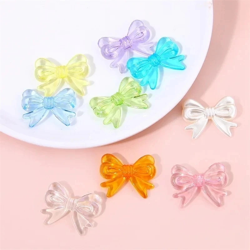 Colored Bow Acrylic Beads For Jewelry Making DIY Bracelet Necklace Keychain Hair ornaments Headwear Hair Clips Accessories