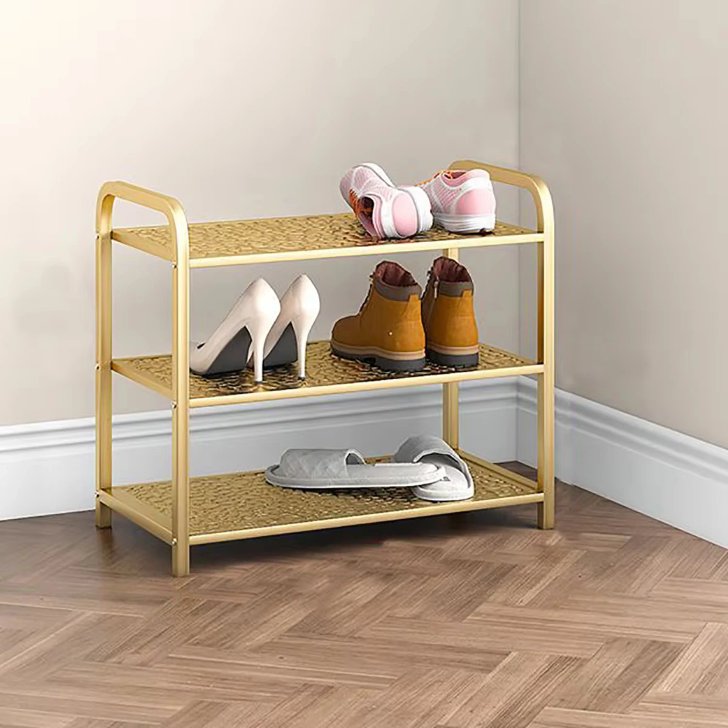 1 piece of wrought iron shoe rack simple small narrow door  indoor space saving multi-layer  shoe cabinet