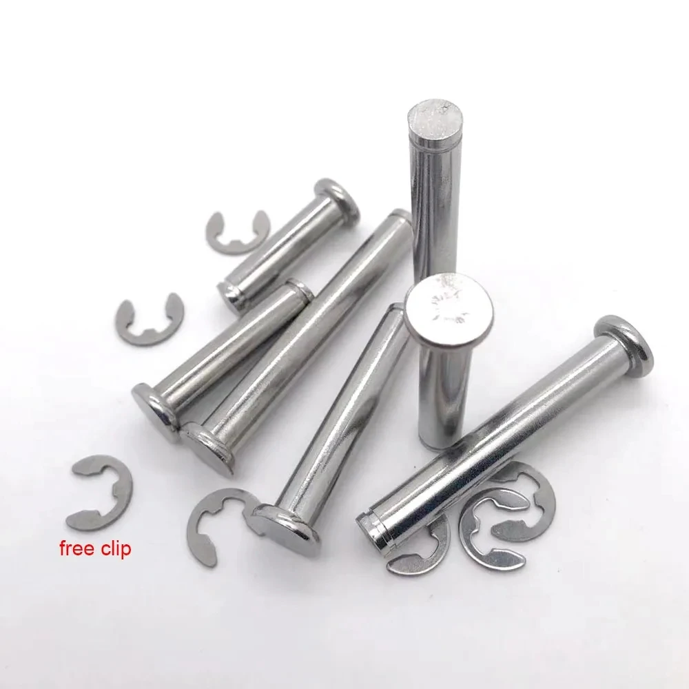 M3 M4 M5 M6 M8 M10 304 Stainless Steel Flat Head with Grooved Pin Shaft Circlip Pin Positioning Cylindrical Pin