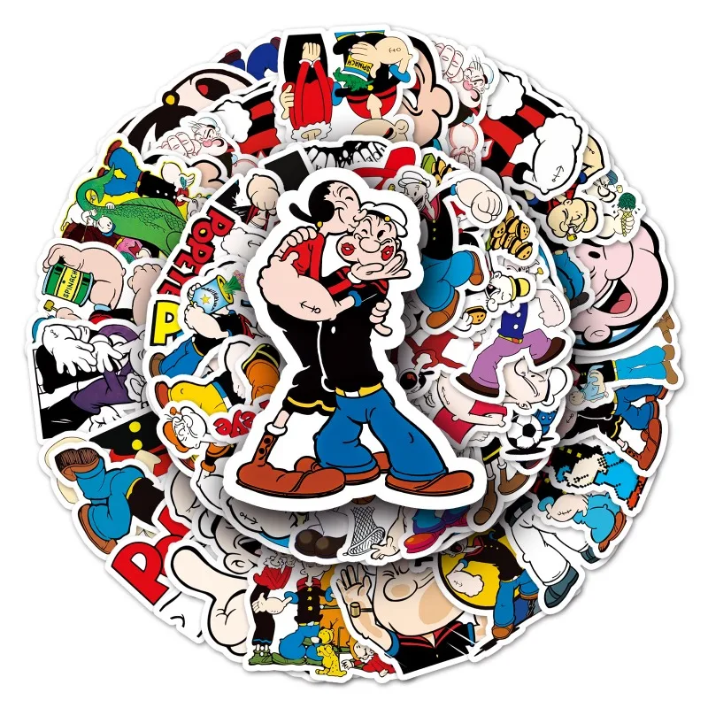 50pcs Animation Popeye Graffiti Sticker Suitcase Refrigerator Laptop Car Water Cup Stationery Waterproof Decorative Sticker