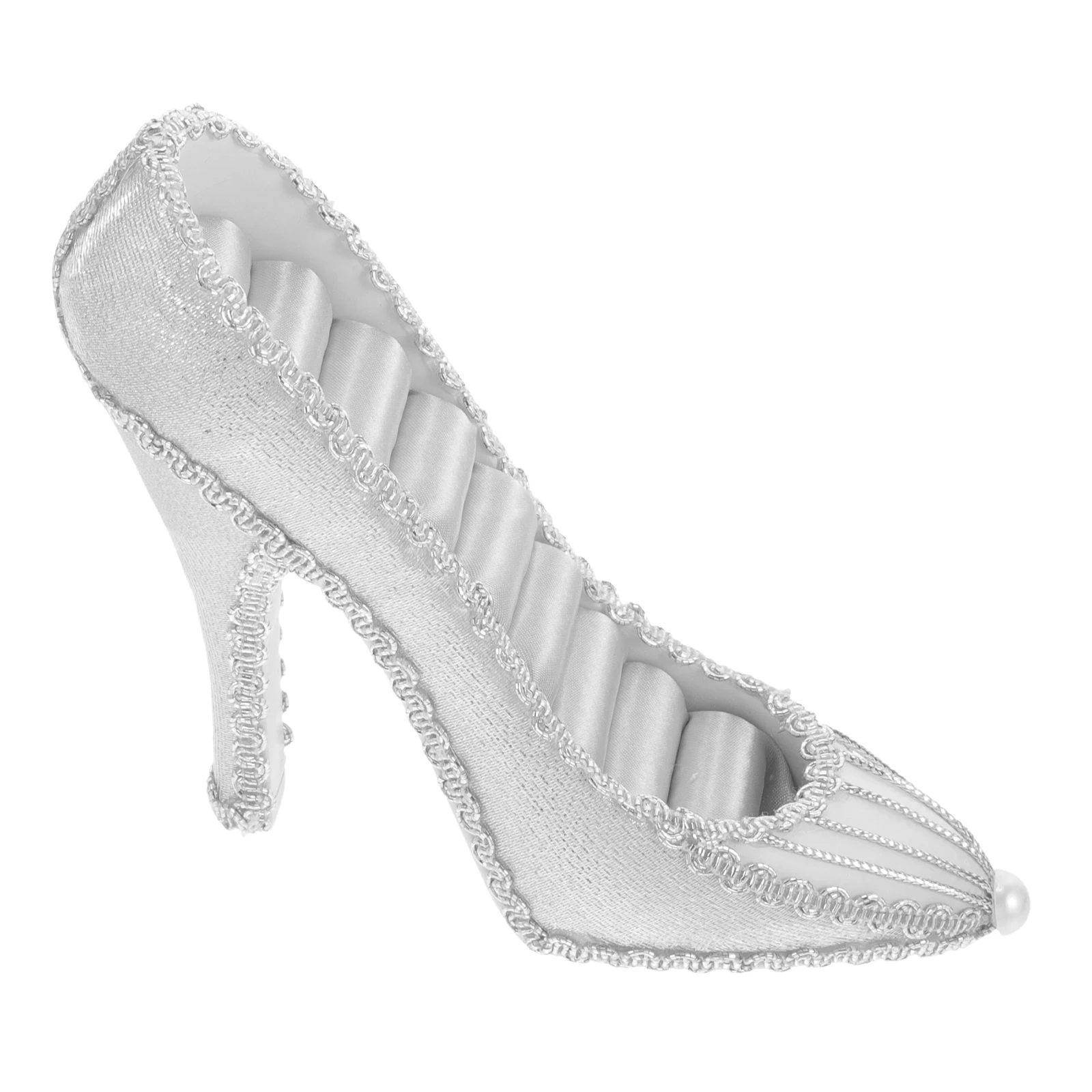 حامل عرض مجوهرات للأحذية بكعب عالٍ، منظم حلقي أنيق، حامل مجوهرات مدمج للأقراط والقلائد والأساور لتزيين المكتب