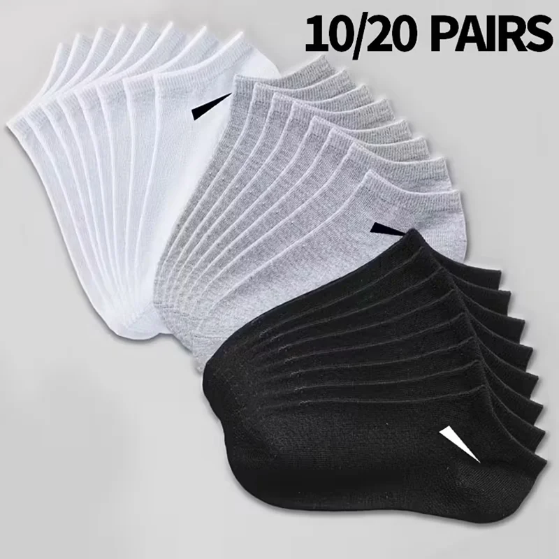 10/20 Pairs Men Women's Low-Cut Ankle Socks - Soft Lightweight Breathable No-Show Athletic Socks for Sports & Casual Wear, Soli