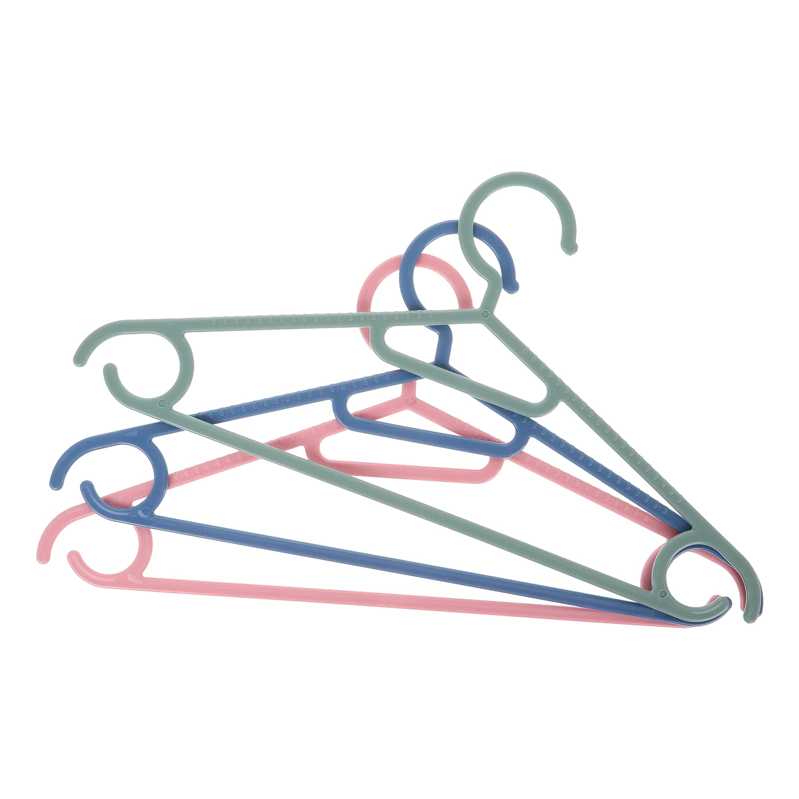 

3Pcs Plastic Clothes Hangers Adult Lightweight Non-Slip Balcony Drying Rack for Shirts Pants Dresses Sweaters Closet