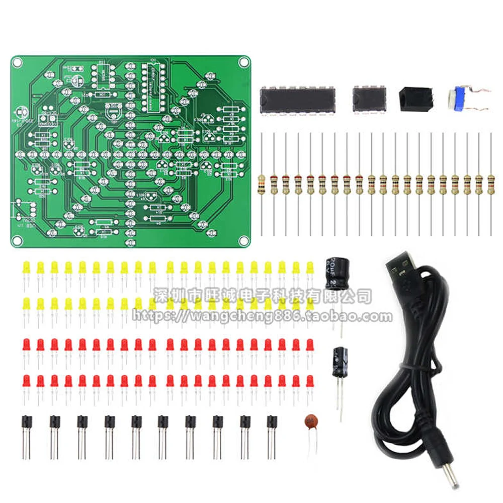 Fireworks Red Yellow Double Color Flashing Lights DIY Kit Strobe NE555 + CD4017 Electronic Practice Learning Kits Suite Parts