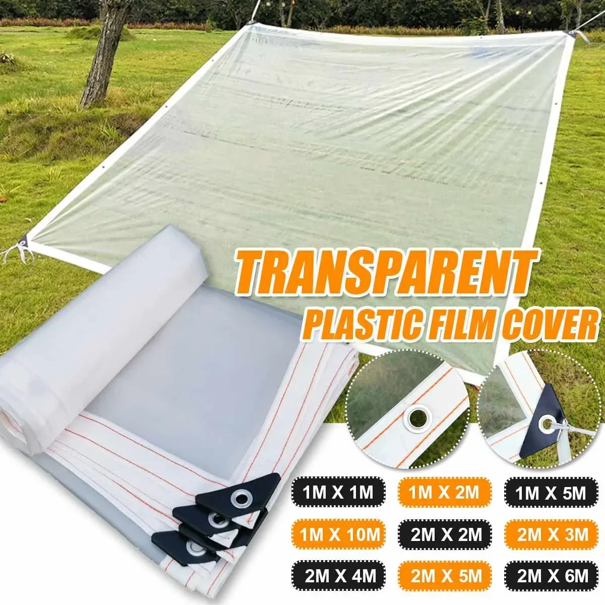 

Plastic PE Film Transparent Rainproof Cloth Tarpaulin Garden Balcony Greenhouse Succulent Plant Cover Keep Warm Cloth Waterproof