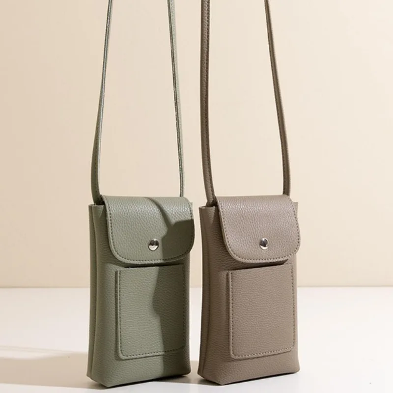Mini sacs à bandoulière en cuir souple pour femmes, sac de téléphone, sangles initiées réglables, couleurs pures, petits sacs à bandoulière, nouvelle mode, 2024