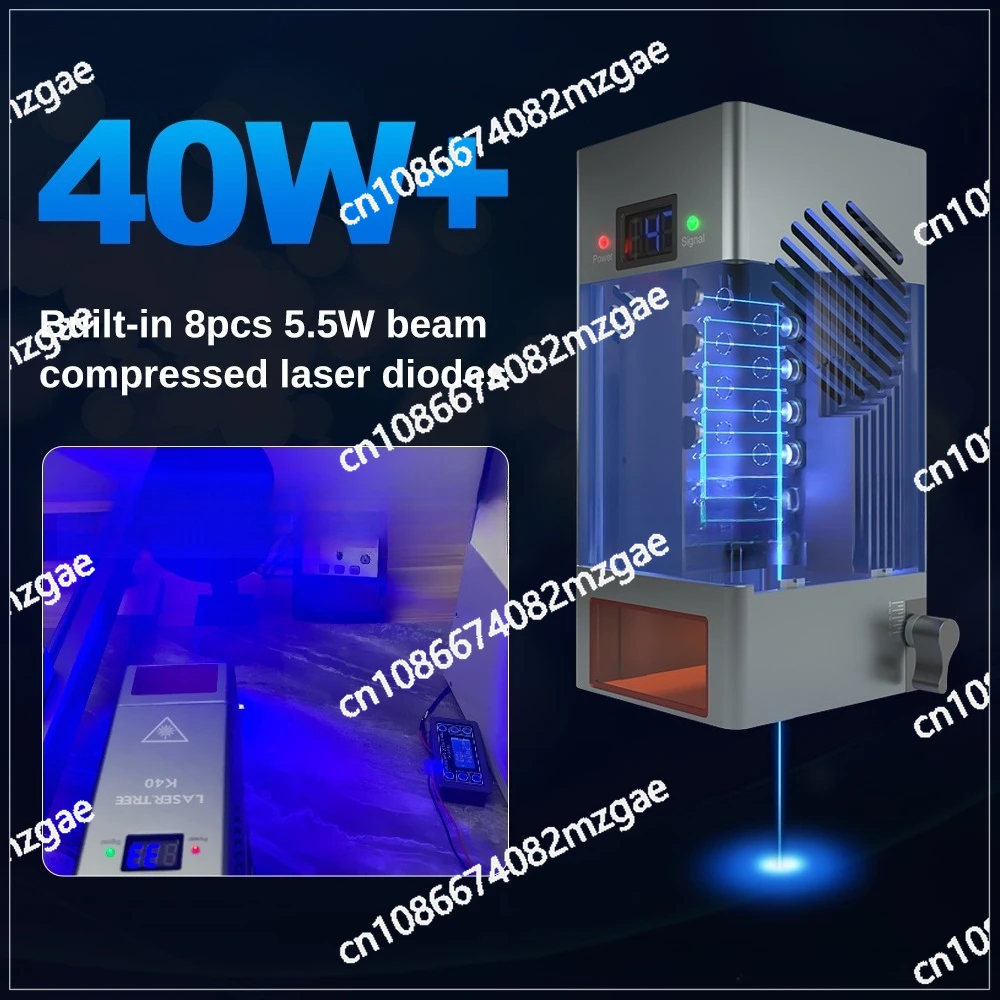 Lasergraveermodule 450nm 40W 40mm vaste focus met luchtassistent, blauwe lasersnijdende laserkop