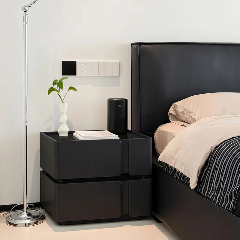 Mesita de Noche Sencilla para Dormitorio, Ahorra Espacio, Decorativa, con Archivadores, Económica, Muebles de Jardín