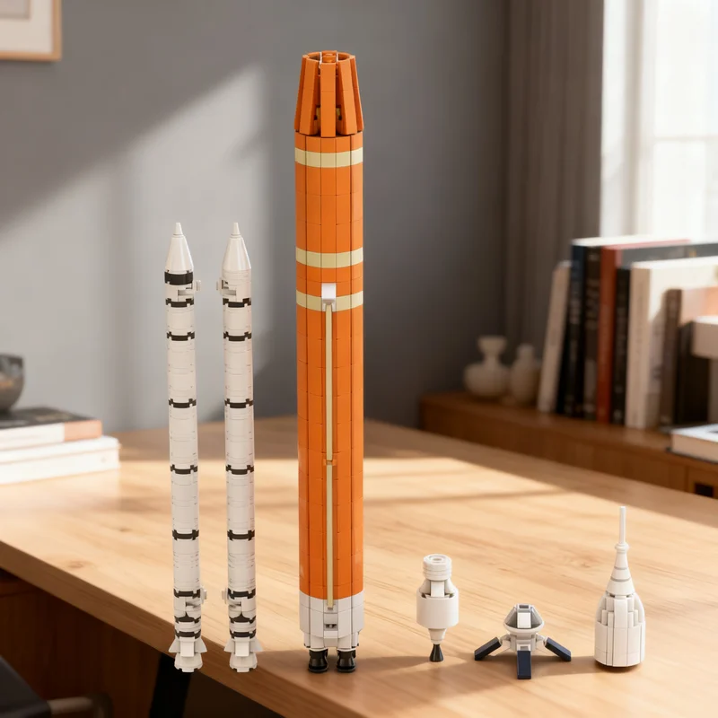 736pcs MOC Icons SLS Rocket Orion Spacecraft Model Building Blocks 3D Idea Craft Creative Birthday Brick Collection Assemble