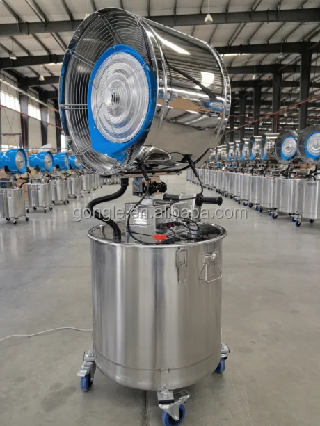 G ورشة عمل الإلكترونية قائمة بذاتها المرطب مروحة رذاذ الدواجن الصناعية الدفيئة كول تطهير إزالة الغبار 180 شاكين