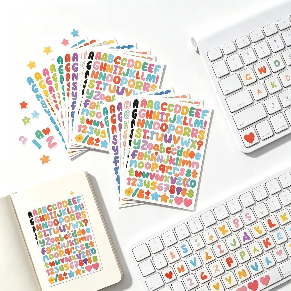 10Sheets/Set 0.5 Inch English Letters Small DIY Stickers for Badge Cellphone Tablet Decor Greeting Card Scrapbook Reward Sticker