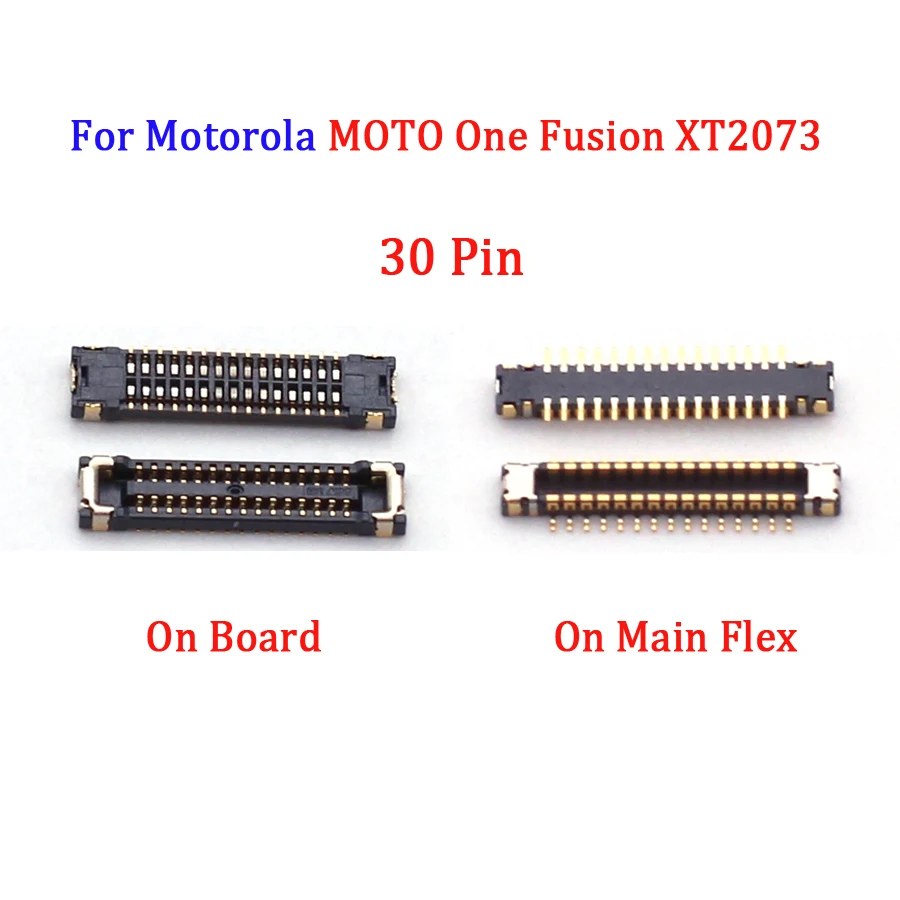 2Pcs FPC Screen Connector Clip Flex For Motorola MOTO One Fusion XT2073 Usb Charger Port On Board 30pin 30 Pin