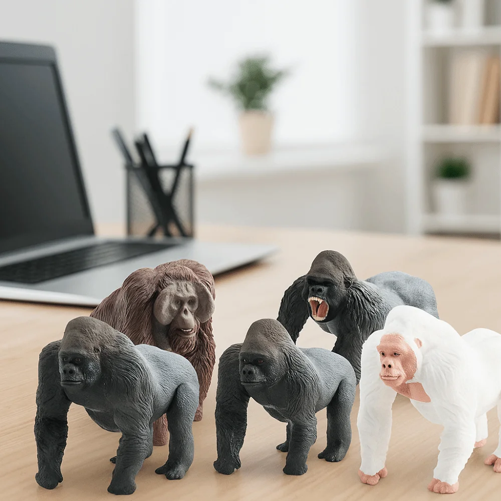 PVC Simulierte Solide Tier Modell Handgemachte Realistische Simulation Gorilla Tier Spielzeug Tiere Figur Statue Schimpanse Action Figur