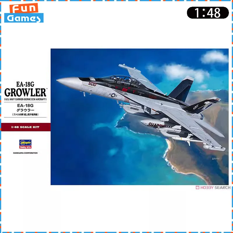 

New 1/48 HASEGAWA Assemble Airplane America EA-18G Growler Fighter Assembly Model 07252 Ornament Collectible Custom Toy Boy Gift