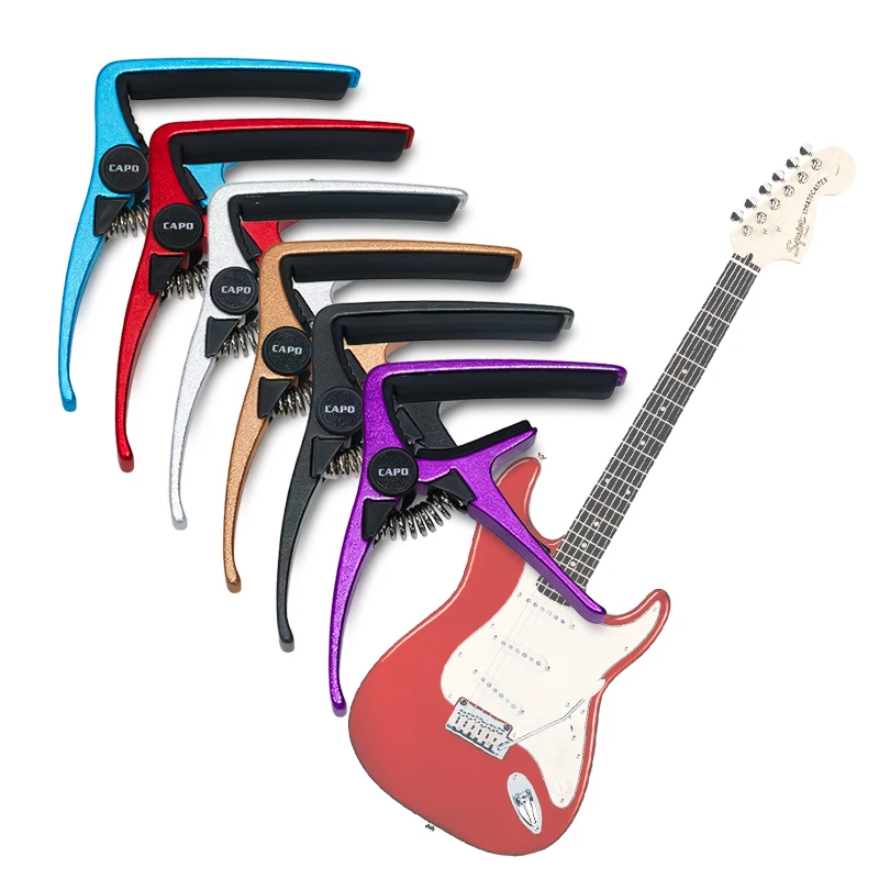 AROMA-Capo colorido chapeado de guitarra de liga, operação com uma só pessoa, ideal para guitarra acústica de 6 cordas, AC-20, guitarra elétrica