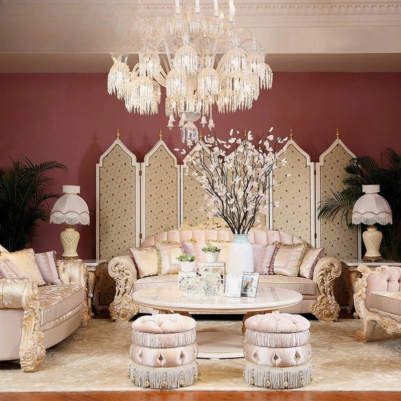 

European luxury living room furniture, large apartment fabric soft bag shape